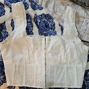 Forever 21 White Eyelet Lace Blouse